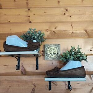 Minnetonka Kiltie Moccasin Driving Loafer Suede Leather Moc Comfort Shoe Sz 8.5